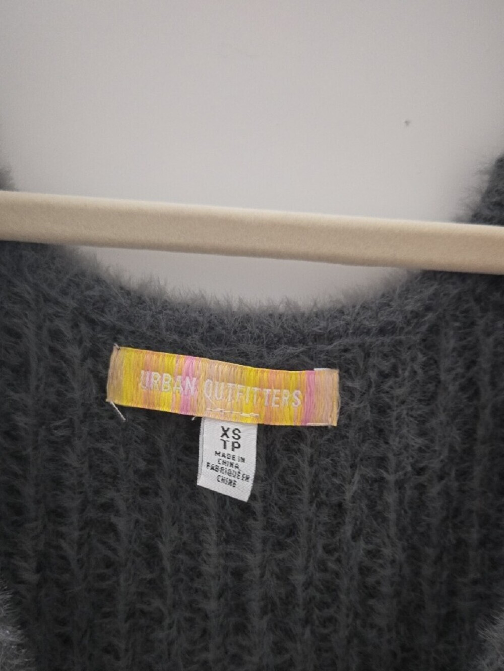 Urban Outfitters Charcoal Gray Draped V-Neck Sweater - Picture 3 of 4